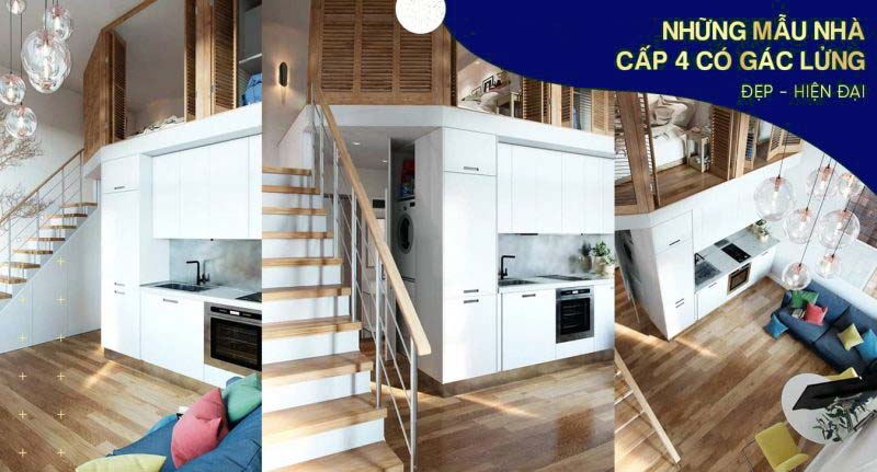 Những mẫu nhà cấp 4 có gác lửng 4×12 đẹp, hiện đại